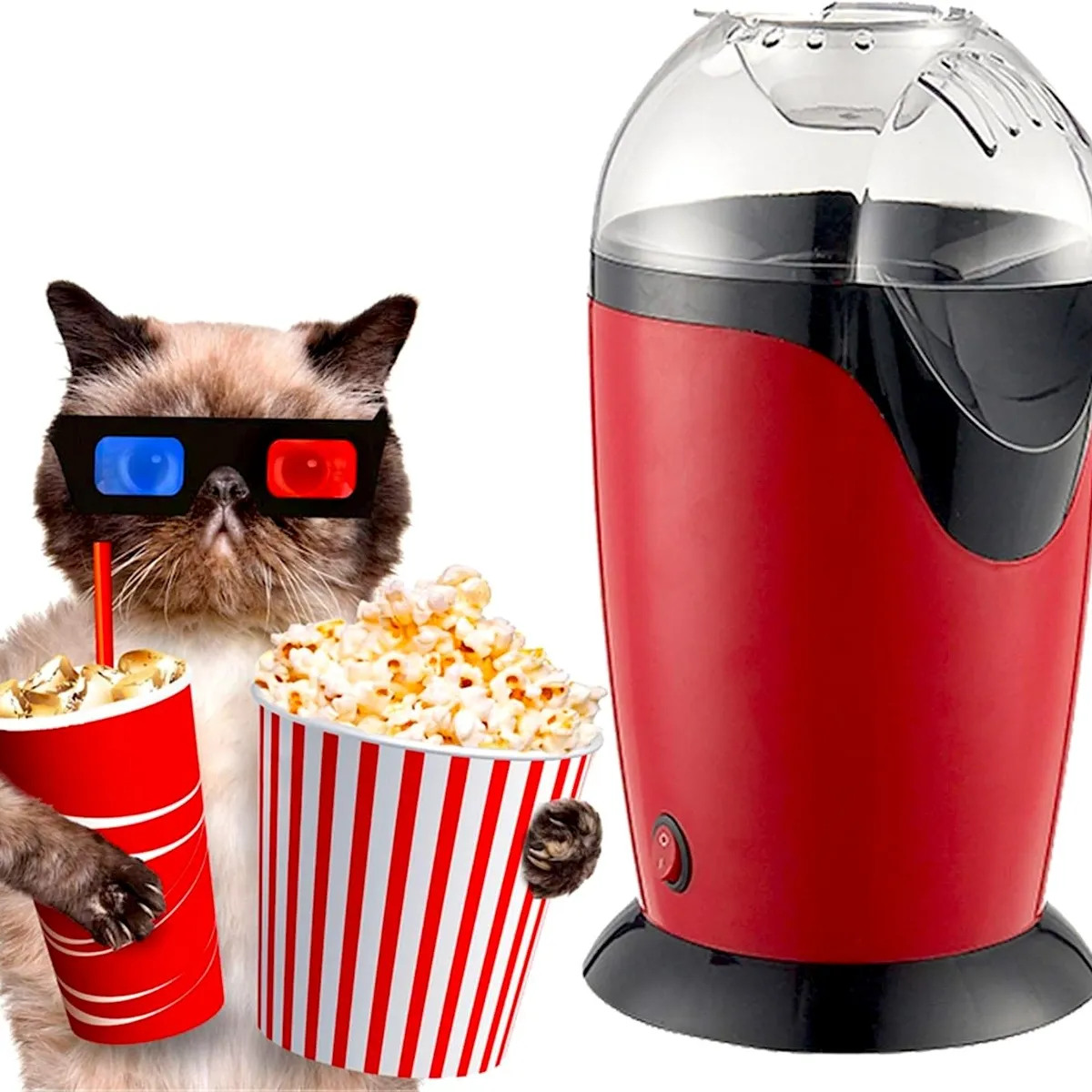 ENJOY - Maquina Crispetera Portátil Sin Aceite Clásica