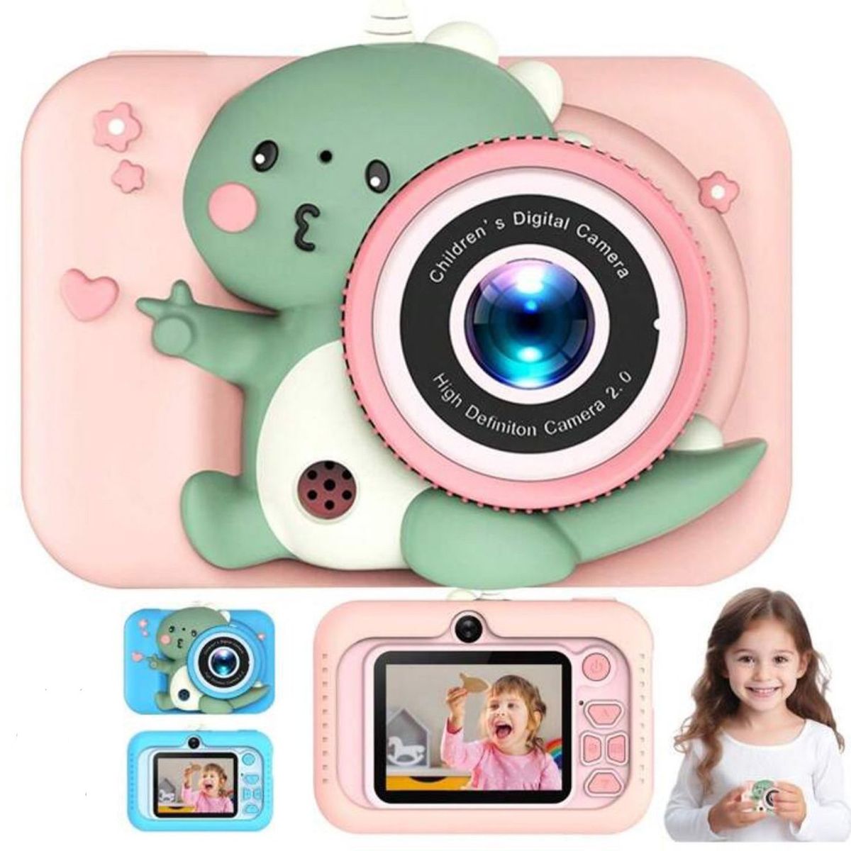 ONE PIXEL - Camara Digital Niños Dinousaurio 2.0 HD Alta Definicion Usb Video