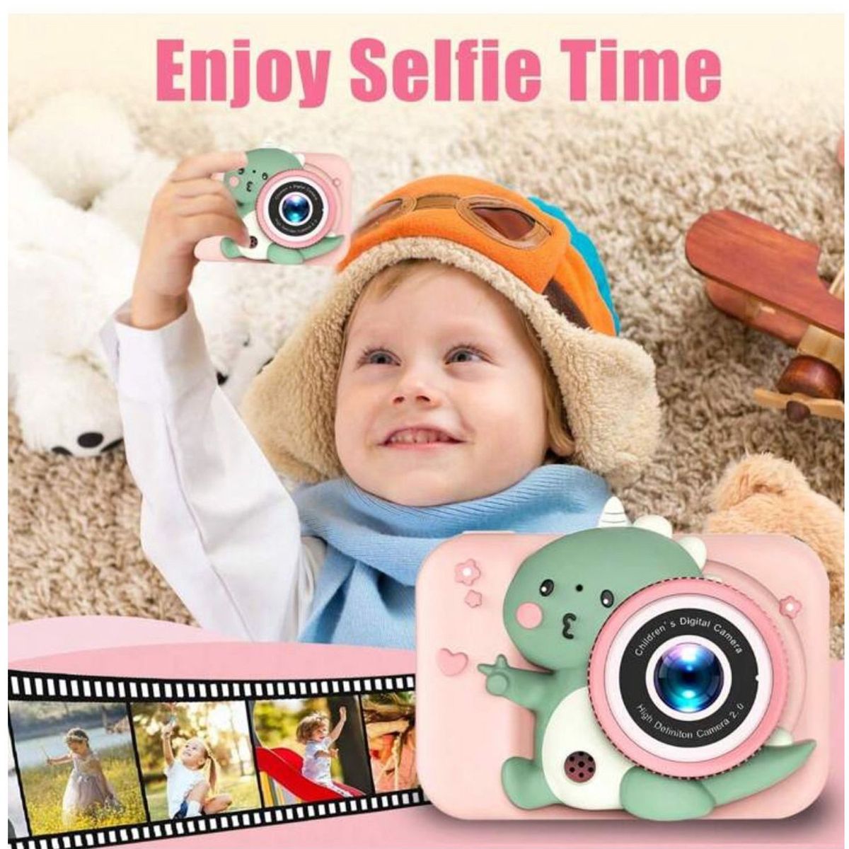 ONE PIXEL - Camara Digital Niños Dinousaurio 2.0 HD Alta Definicion Usb Video