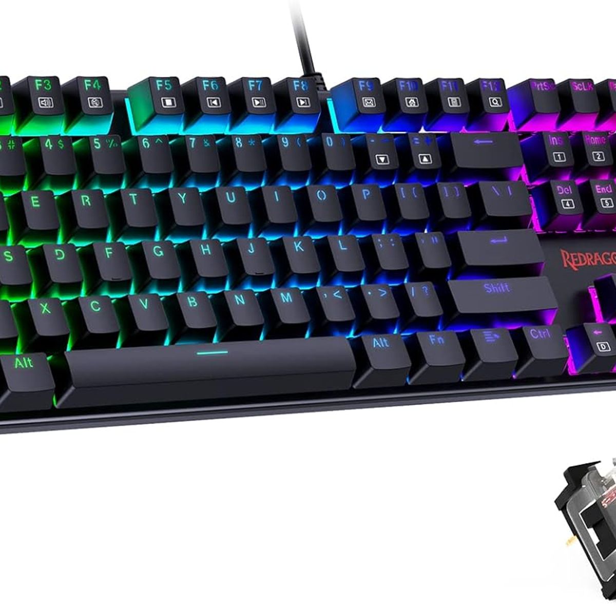 REDRAGON - Teclado Gamer Redragon K565 Rudra RGB Switch Rojos Marco Aluminio