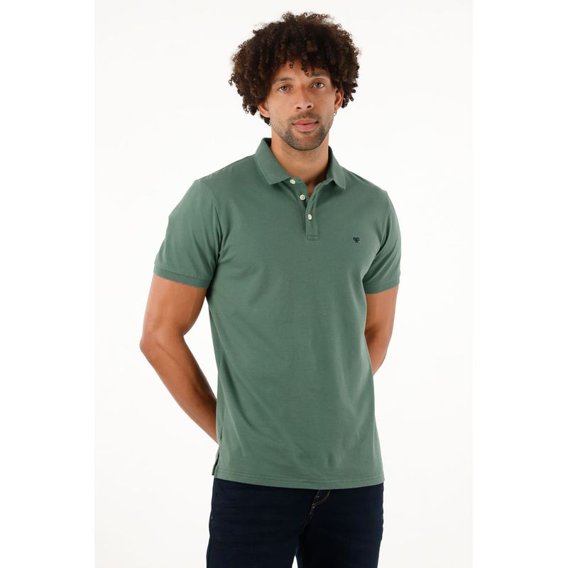 TENNIS - Polo licrada verde para hombre