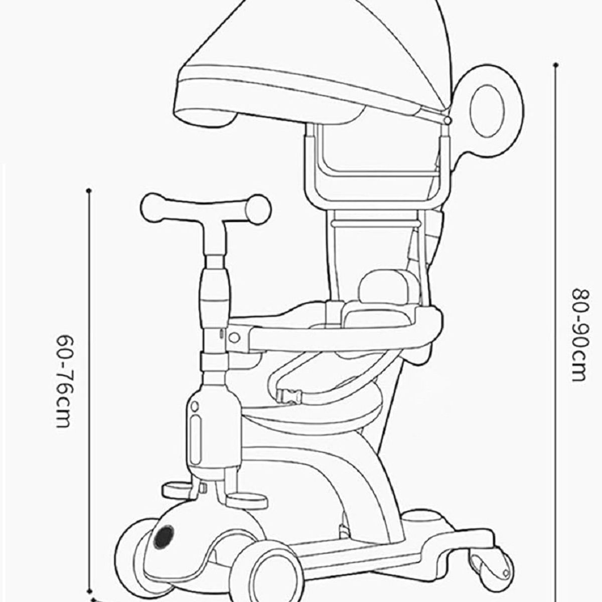 CHICAGO - Patineta Scooter Monopatín 6 En 1 Juguete Bebe Niña