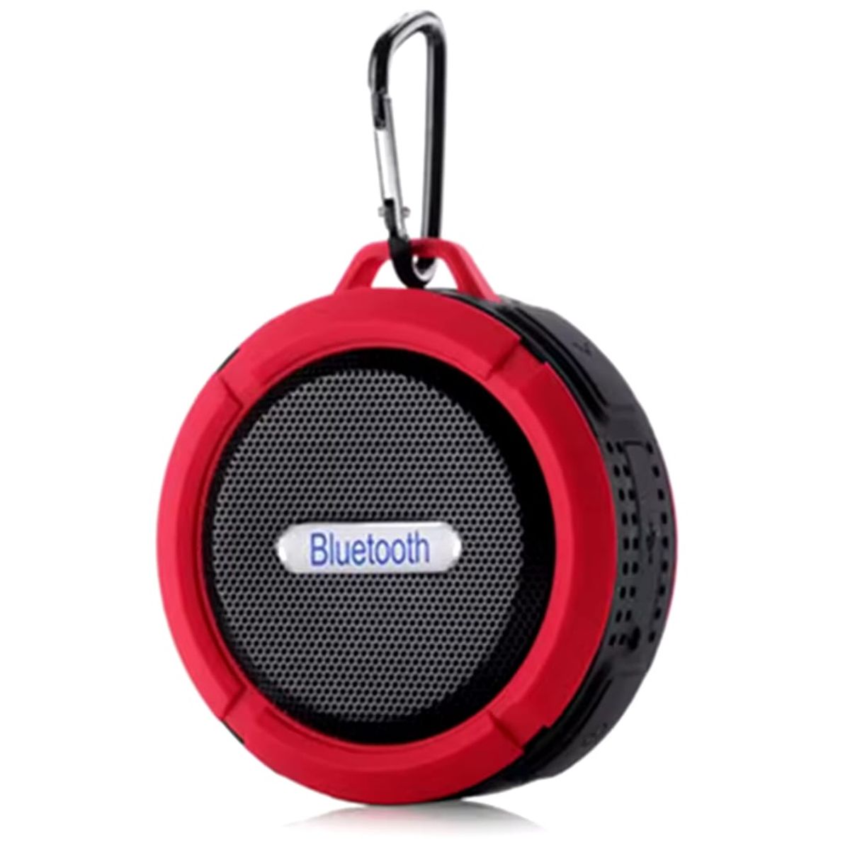 MUSIC - Parlante Bluetooth radio impermeable antishock soporte bici rojo