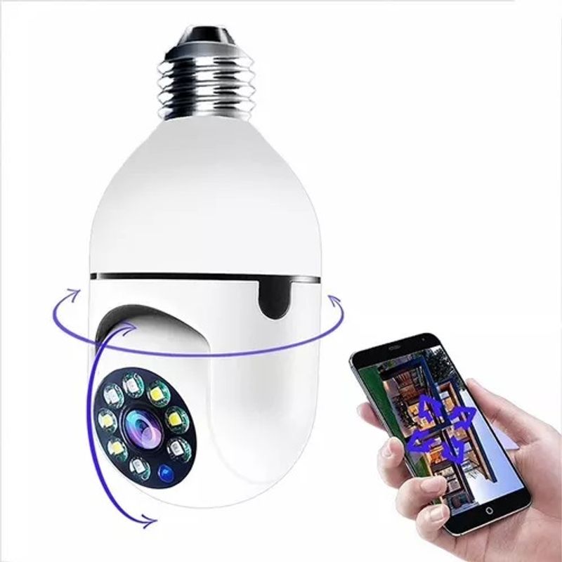 GENERICO - Camara Ip De Seguridad Ampolleta Motorizada 360° E27 Socket Color Blanco