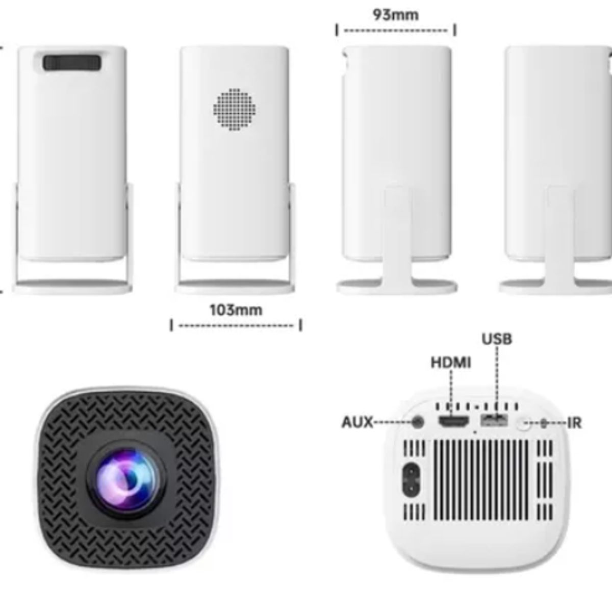 INNOVA - Proyector Android Version P30 Max Pro 4k Apps Juegos 2 Controles