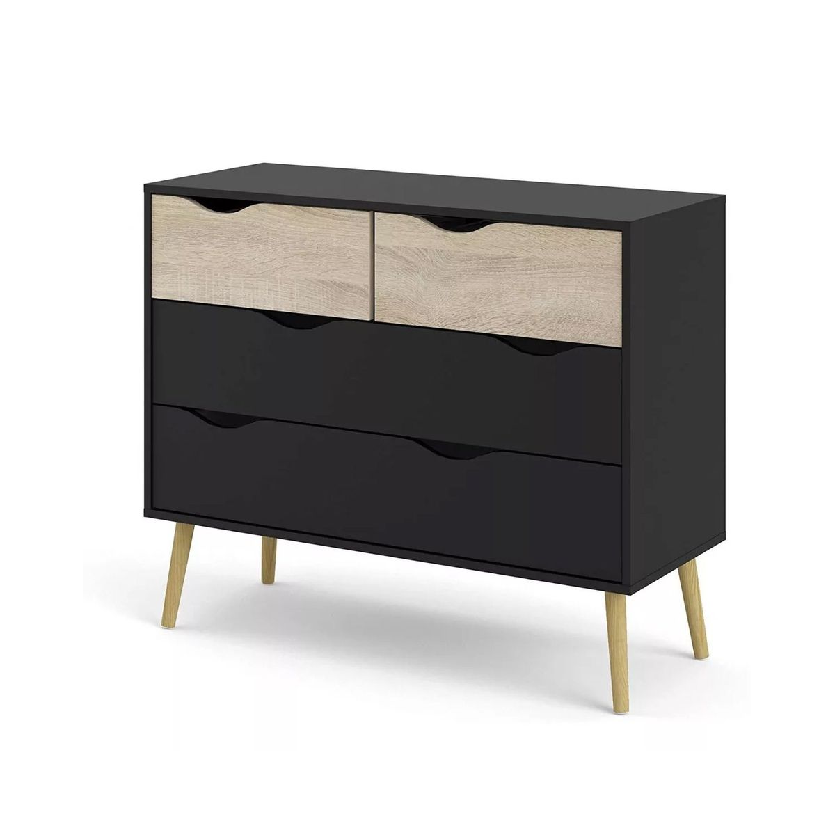 TOPLIVING - Organizador con 4 Cajones Negro-