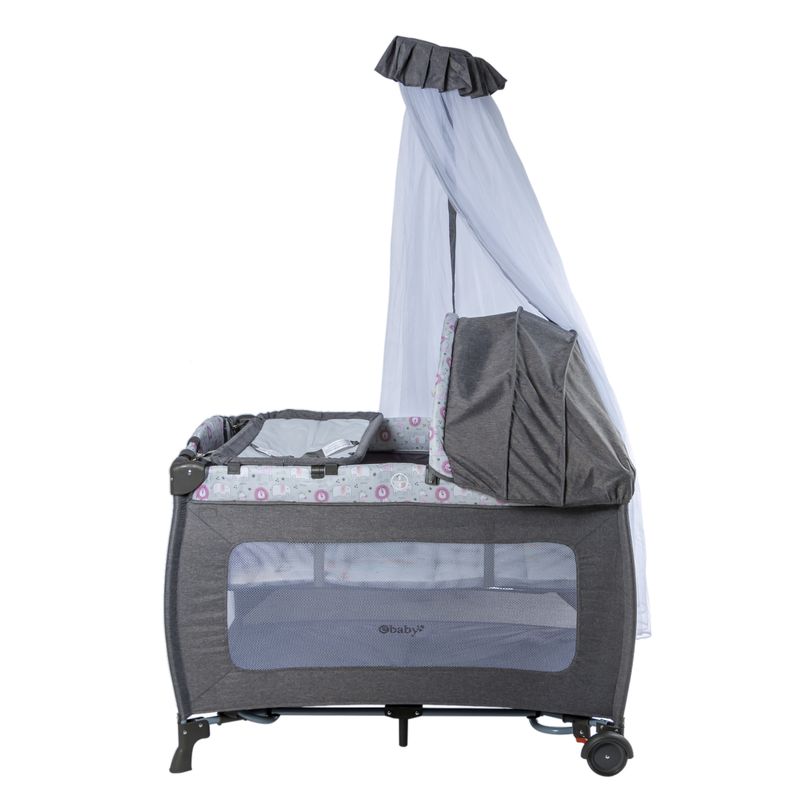 EBABY - Cuna mecedora SALLY OH- EB716-3 Gris-Rosa