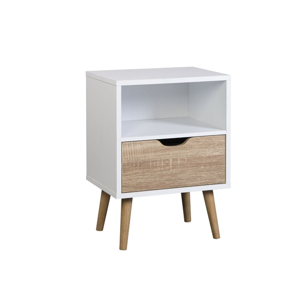 TOPLIVING - Mesa de Noche Moderna Estilo Nórdico Con Cajón-
