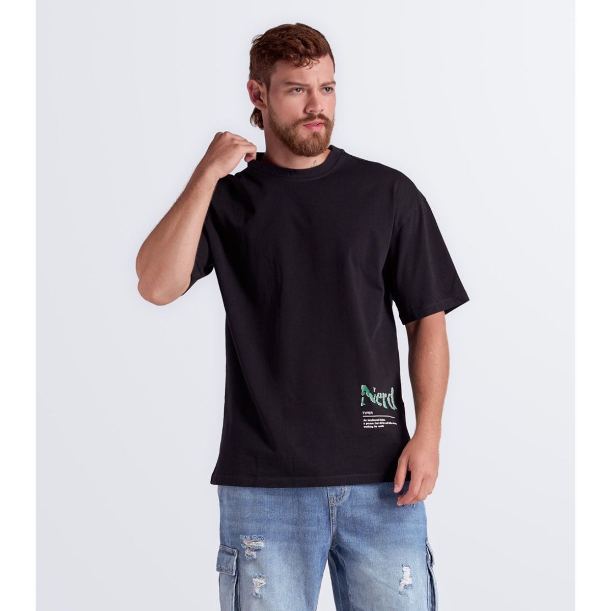 TYPER - Camiseta Para Hombre Oversize Typer