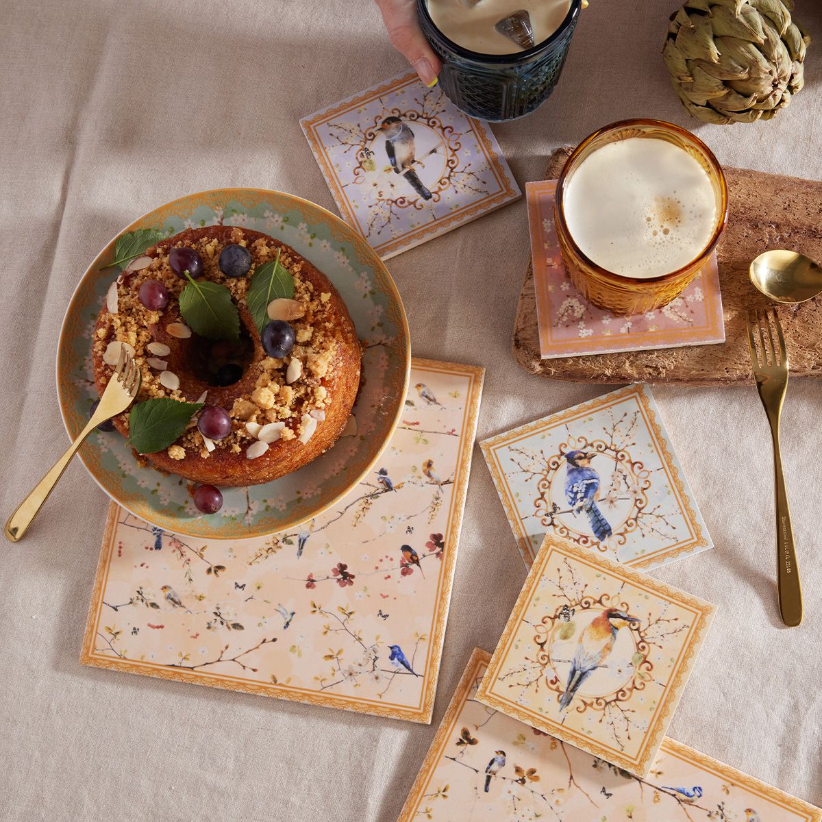 CORONA - Set 4 Portavasos Susurro 10.5cm x 10.5cm