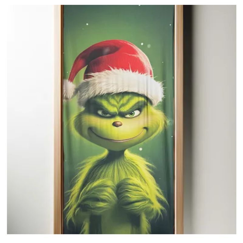 INNOVA - Decoración Navideña Cubre Puerta Ajustable Grinch Navidad