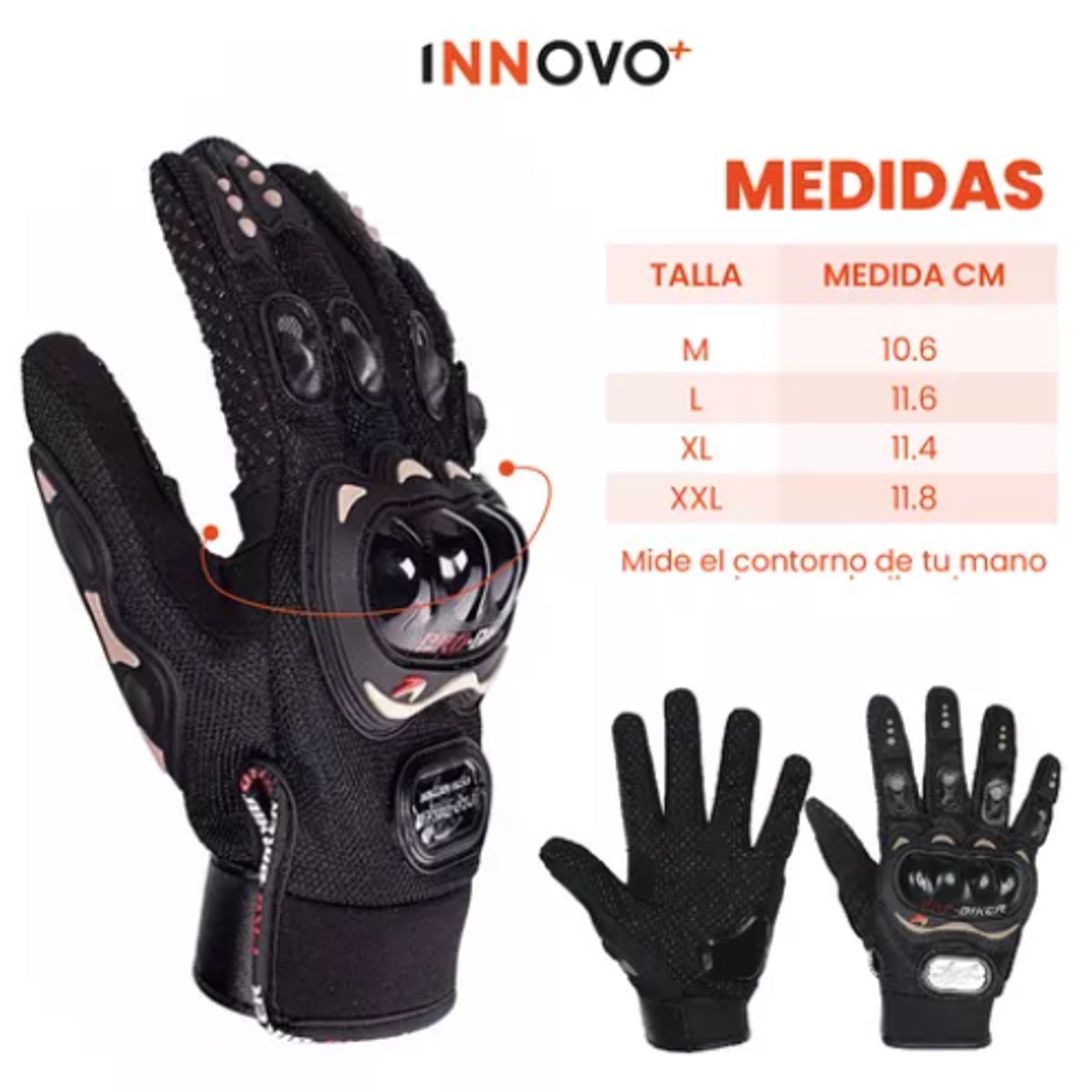 INNOVA - Guante Para Motociclista Con Protección Con Tactil