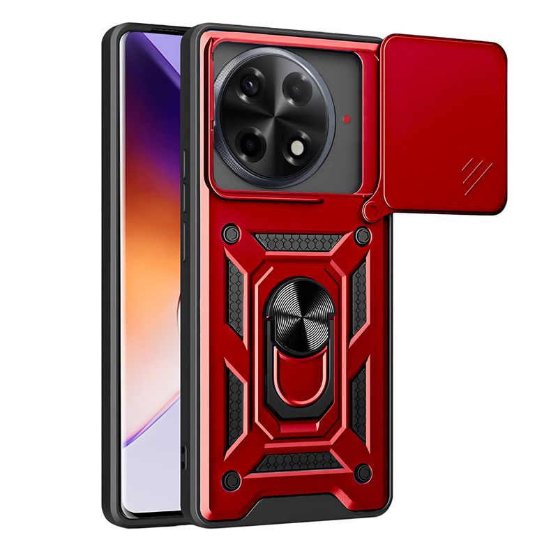 GENERICO - Funda Estuche Case Slider Compatible Con Tecno Camon 30S Pro Rojo
