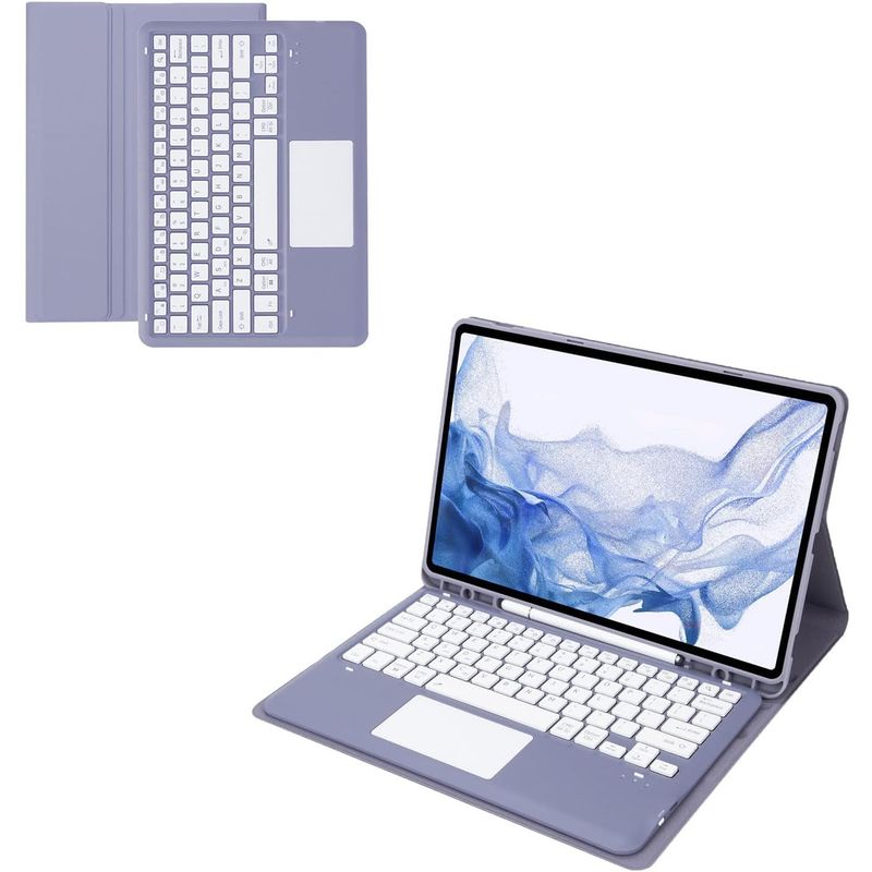 GENERICO - Estuche teclado + trackpad para ipad pro 11 2024 m4 bluetooth lavanda