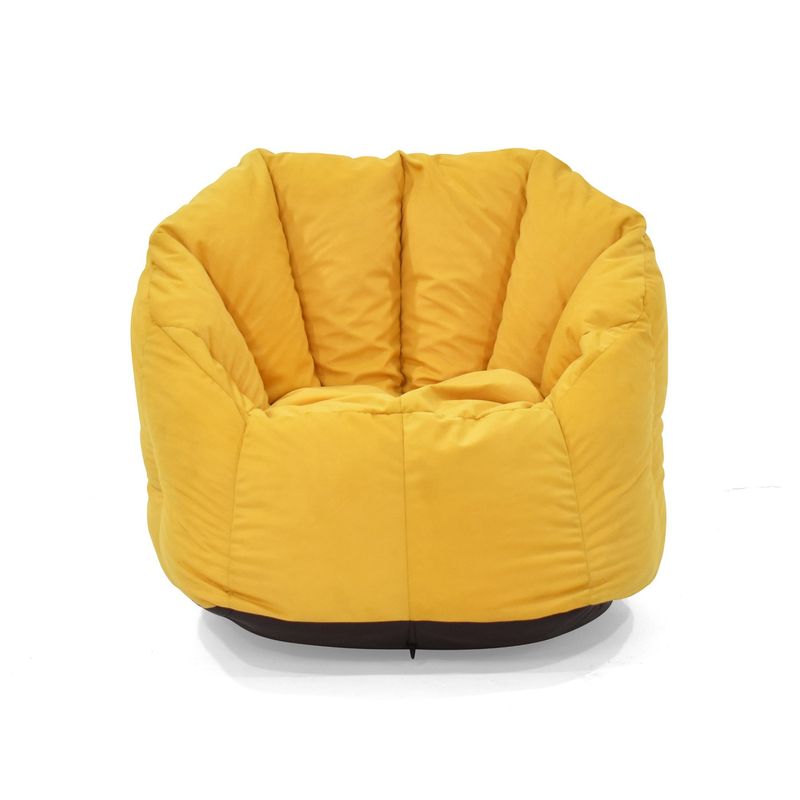 VENECIA - Puff Bean Tela Mostaza