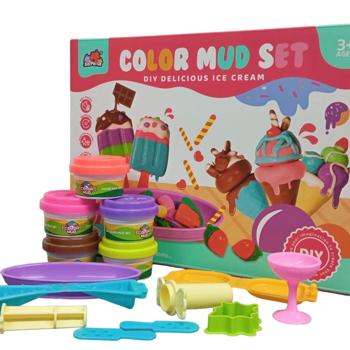 JUGUETERIA EXPRESS - Set Juguete Plastilina Heladeria Moldeable Con Accesorios