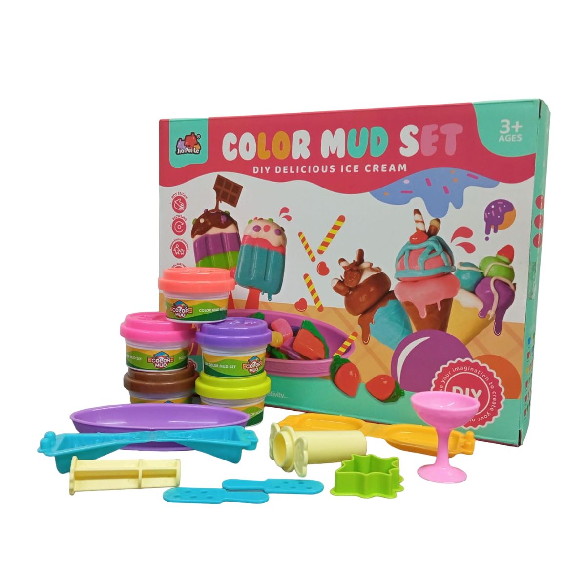 JUGUETERIA EXPRESS - Set Juguete Plastilina Heladeria Moldeable Con Accesorios