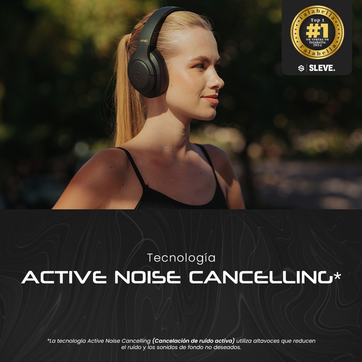 SLEVE - Audifonos Inalambricos Bluetooth Sleve Pulse ANC 1Gen Black