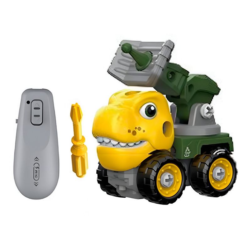 GENERICO - Carro Camion Dinosaurio Armable Control Remoto+ Baterias