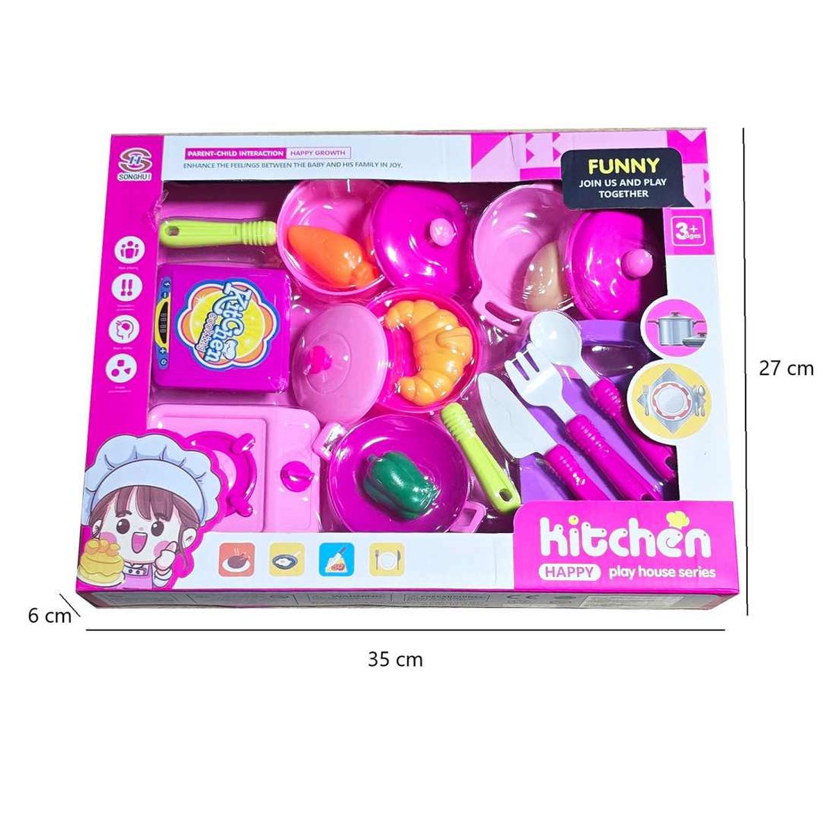 GENERICO - Set Cocina Niñas Maleta Utencilios Verduras Juguete Niñas