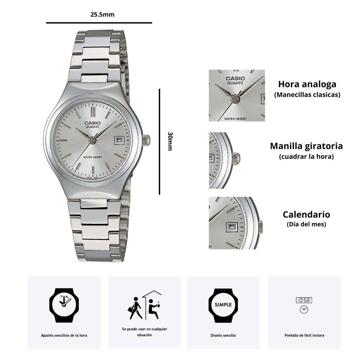 CASIO - Reloj Casio LTP-1170A-7A Diseño Casual