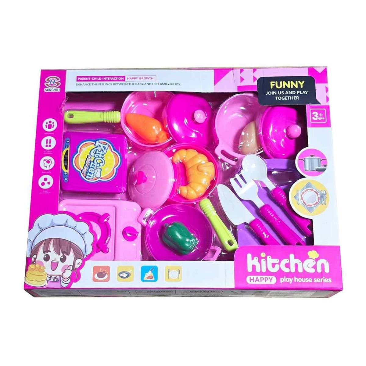 GENERICO - Set Cocina Niñas Maleta Utencilios Verduras Juguete Niñas
