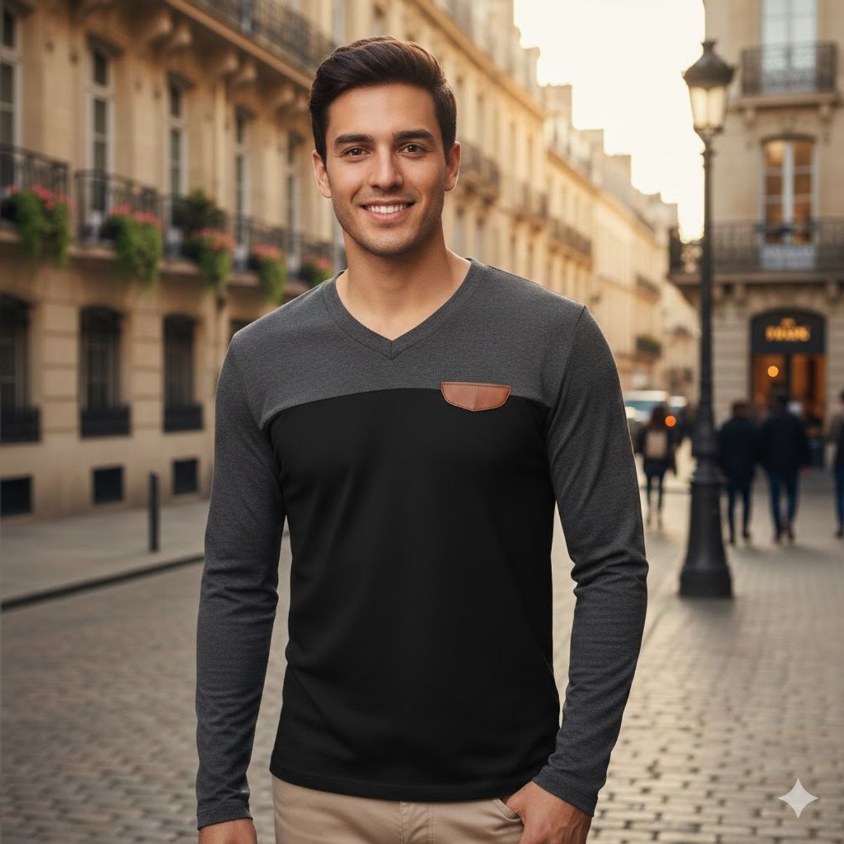 THE CLOTHING COMPANY - Sweater Buzo Hombre Rib Buso Combinado