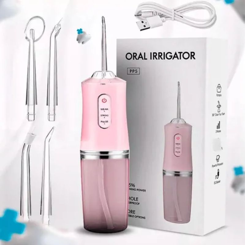 GENERICO - Irrigador Bucal Adiós al Sarro y Encías Inflamada Profesional ROSADO