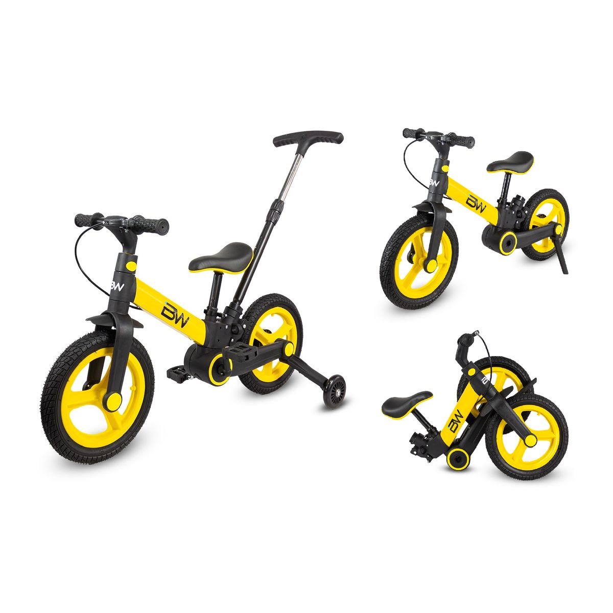 PRINSEL - Bici Balance Revolt Prinsel Plegable 4 En1 Con Guía amarillo
