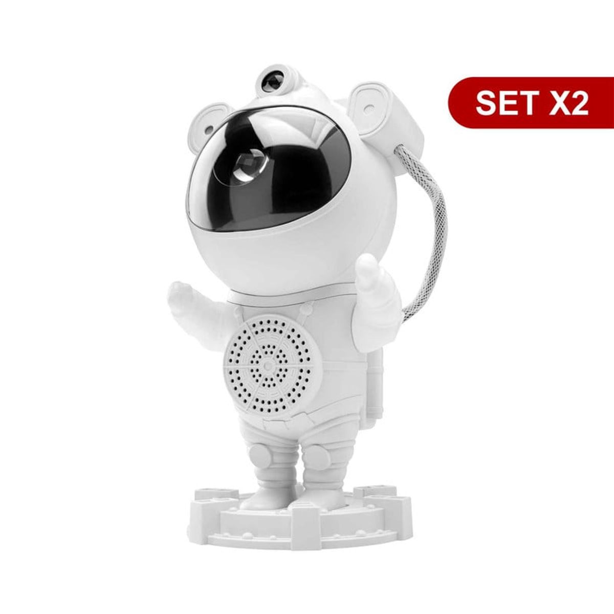 ENERGY PLUS - Set x2 Lámpara Astronauta Proyector con Altavoz Bluetooth