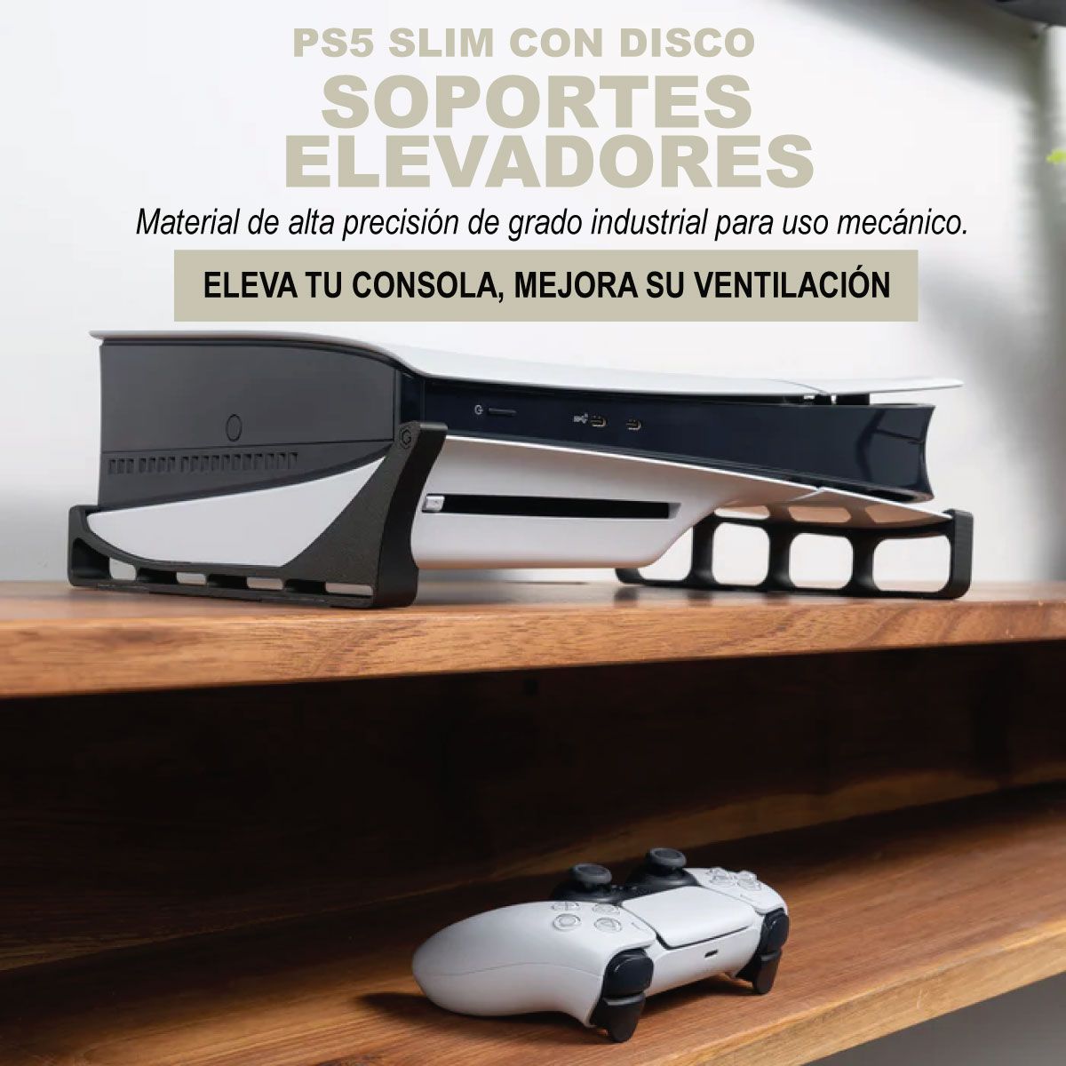 GENERICO - Soporte Para Ps5 Slim Con lector de Discos Base Horizontal Negro