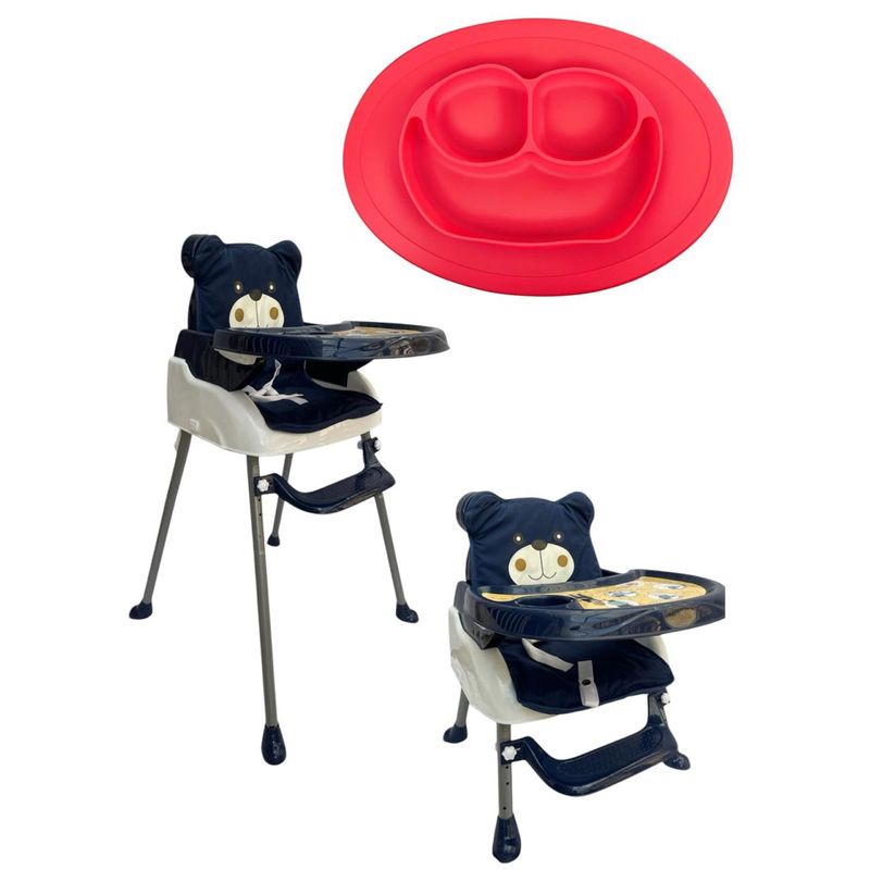 BEBESITOS - Silla Comedor De Bebe 3en1 Acolchado Mas Plato En Silicona
