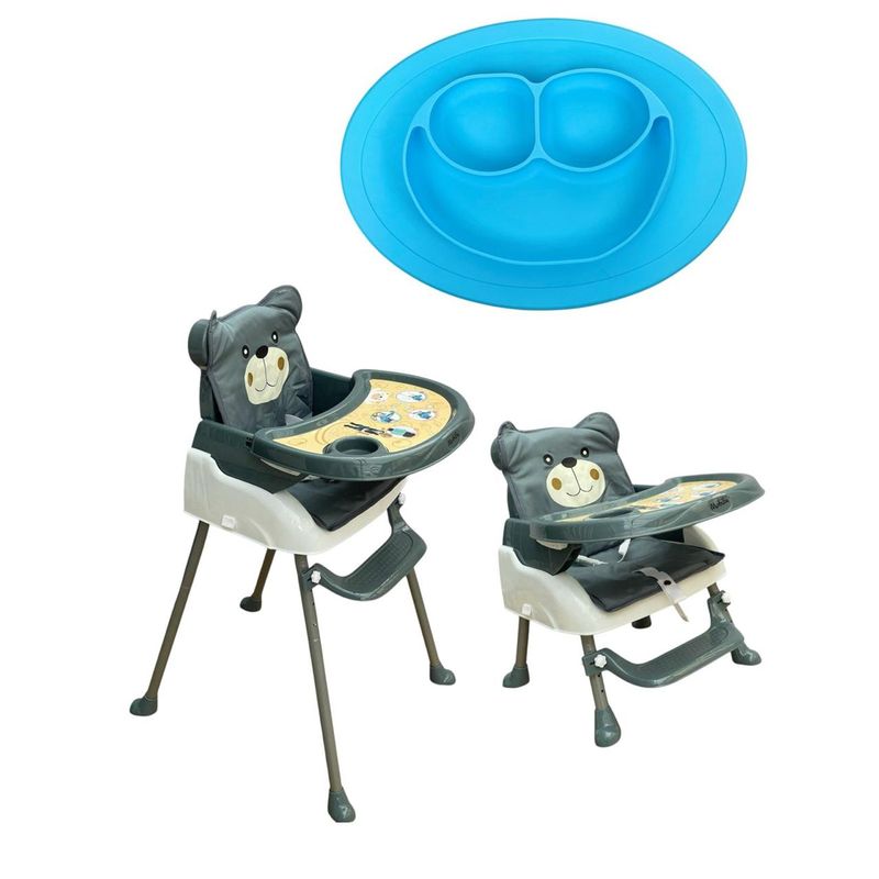 BEBESITOS - Silla Comedor De Bebe 3en1 Acolchado Mas Plato En Silicona