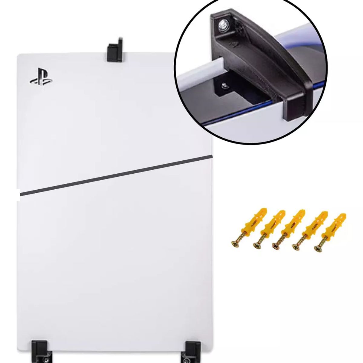 GENERICO - Soporte De Pared  Para Ps5 Slim con Lector de Discos Negro.