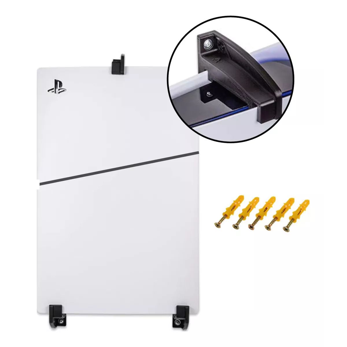 GENERICO - Soporte De Pared  Para Ps5 Slim con Lector de Discos Negro.