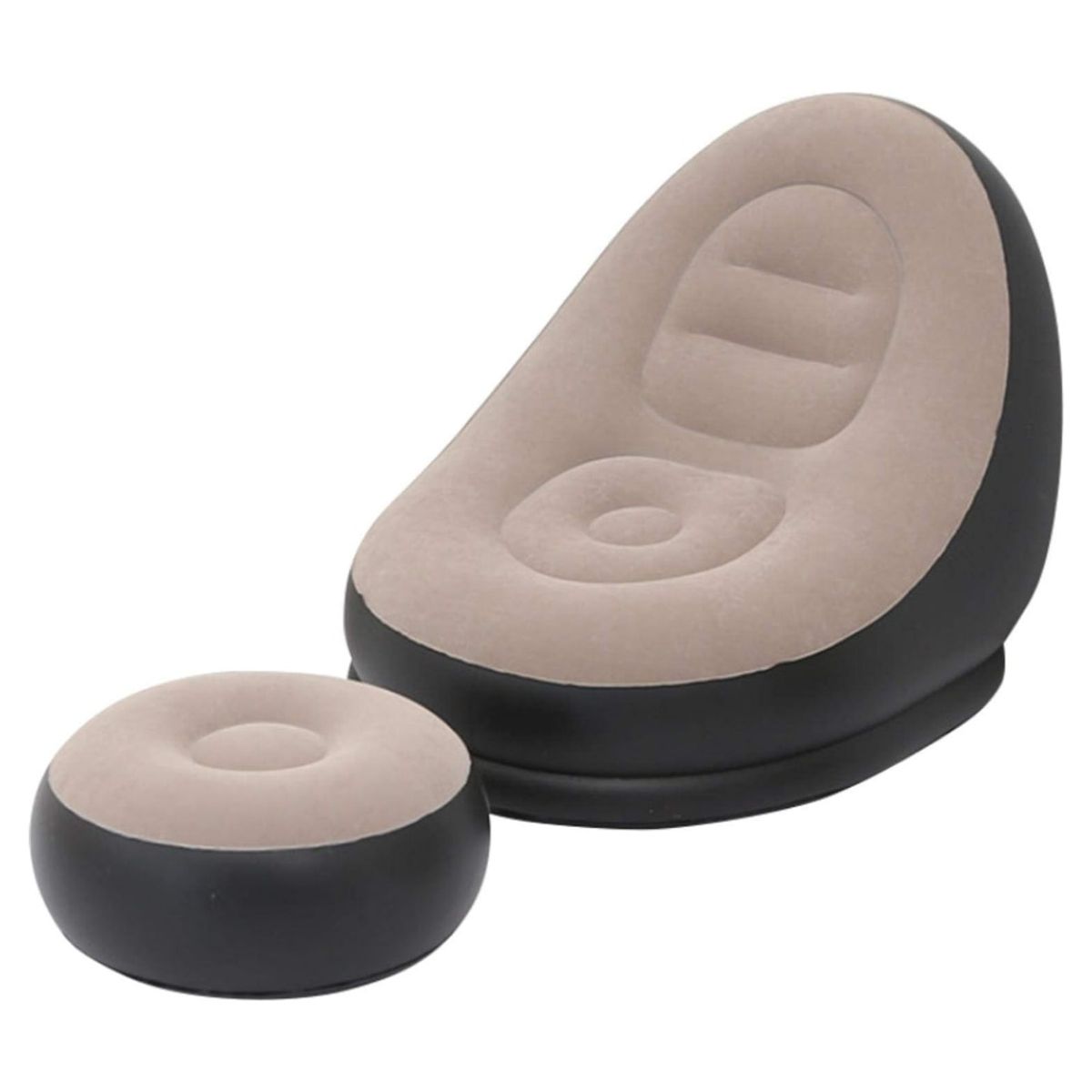 GENERICO - Sillón Sofá Inflable Con Reposa Pies Portable Con Inflador 2 Piezas