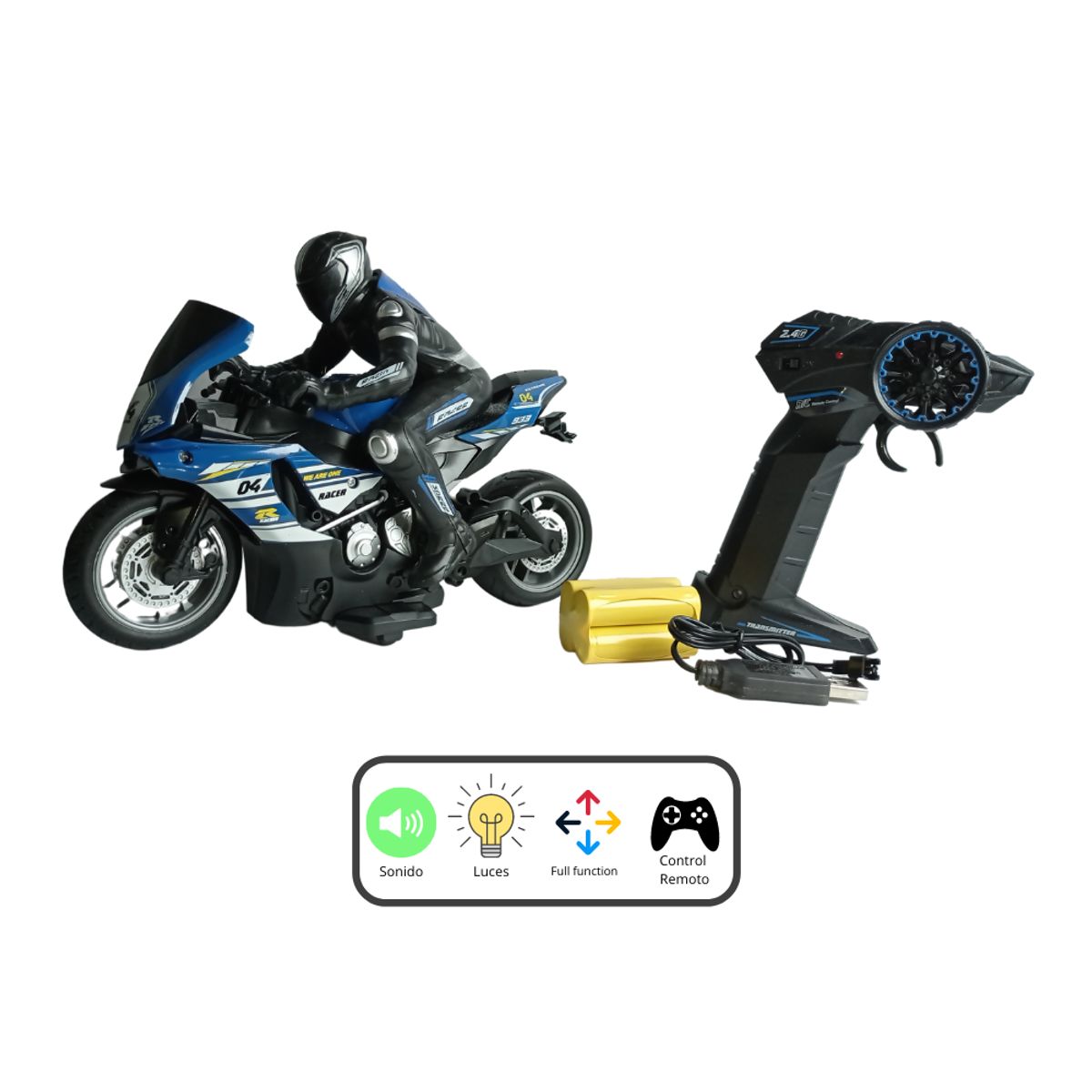 TOY LOGIC - Motocicleta Ducati Escala 1-10 Control Remoto Juguete