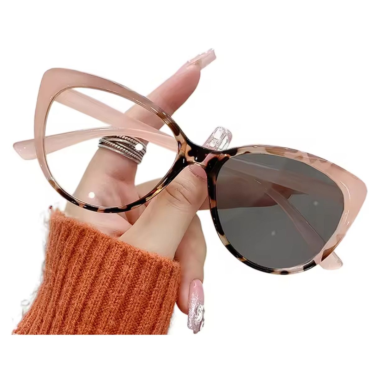 GENERICO - Gafas de moda para dama ojo de gato marco plástico animal print