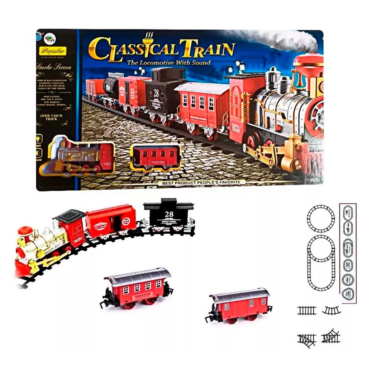 GENERICO - Tren Navidad Arbol De 25pcs Luz Humo Y Sonido Locomotora