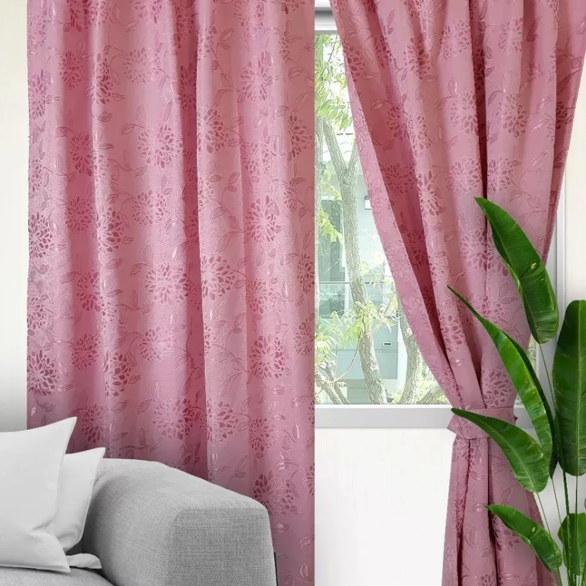 GENERICO - Cortinas Modernas Finas Decoración Hogar De Lujo Color Palo Rosa