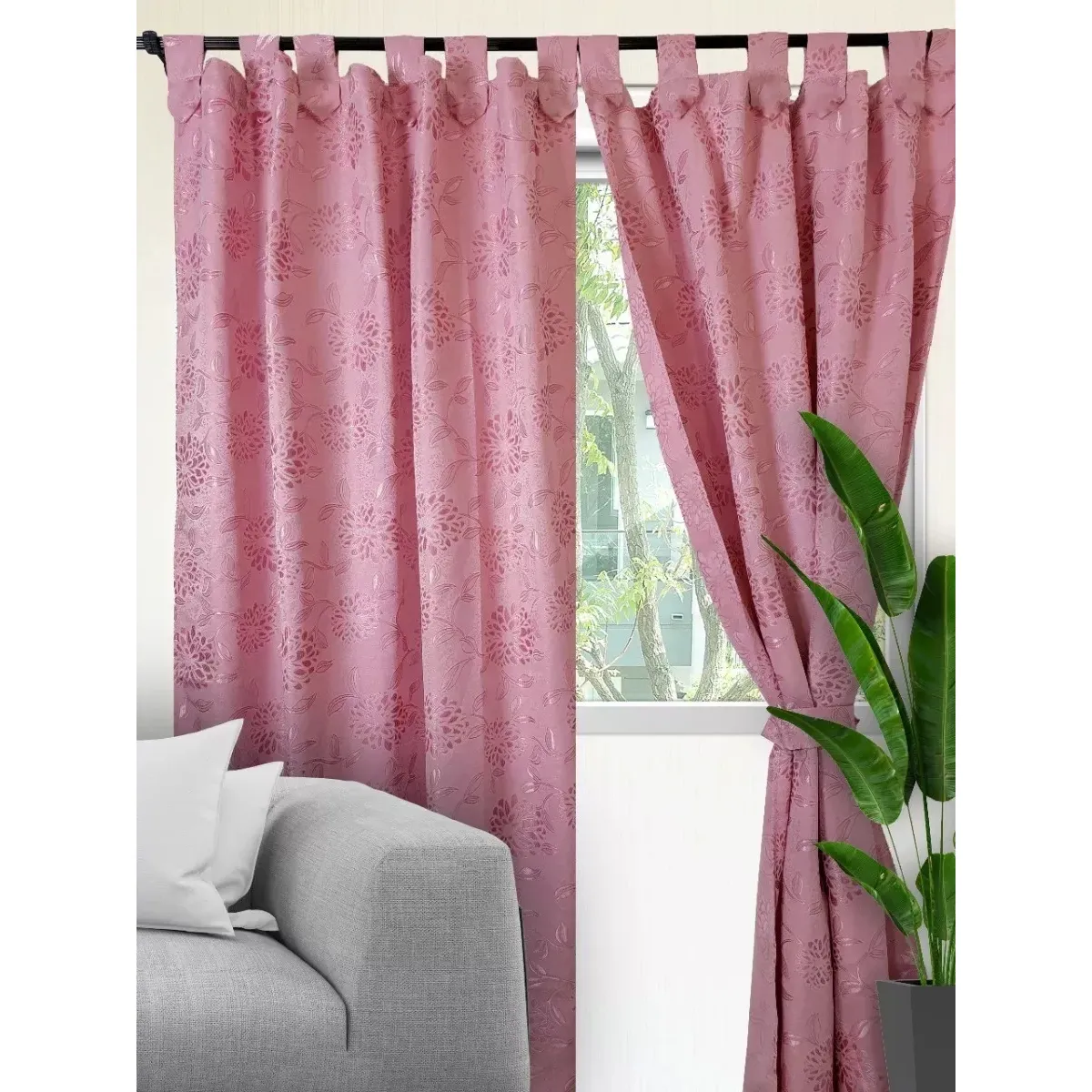 GENERICO - Cortinas Modernas Finas Decoración Hogar De Lujo Color Palo Rosa