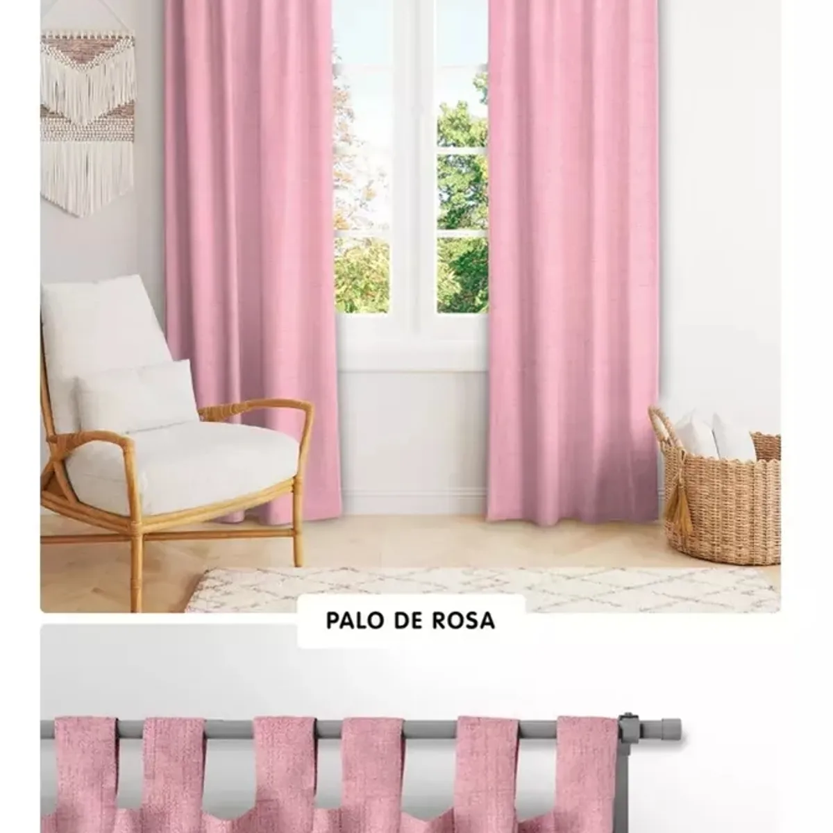 GENERICO - Cortinas Modernas Finas Decoración Hogar De Lujo Color Palo Rosa