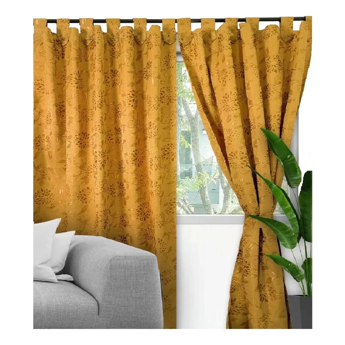 GENERICO - Cortinas Modernas Finas Decoración Hogar De Lujo Color Dorado