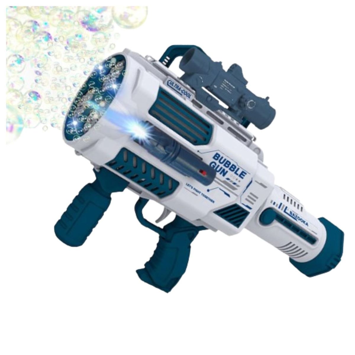 ONE PIXEL - Pistola de Burbujas Automática Luces LED y Accesorios Azul