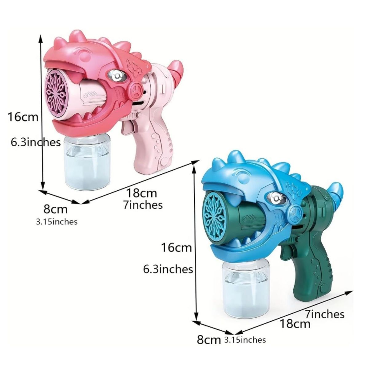 ONE PIXEL - Pistola de Burbujas Dinosaurio Color Verde