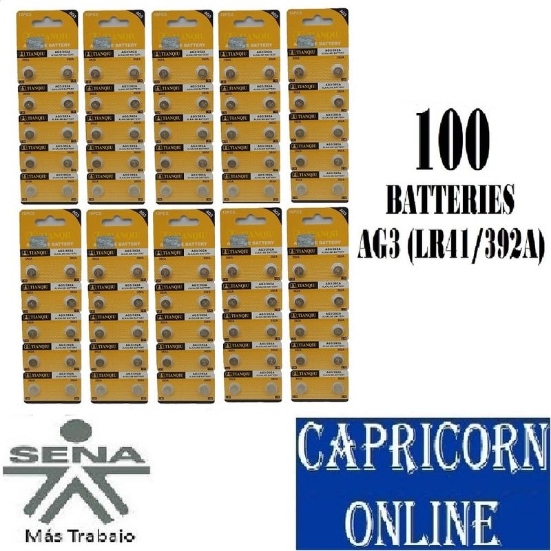 GENERICO - 100 Baterías Pilas AG3 (LR41/392A)