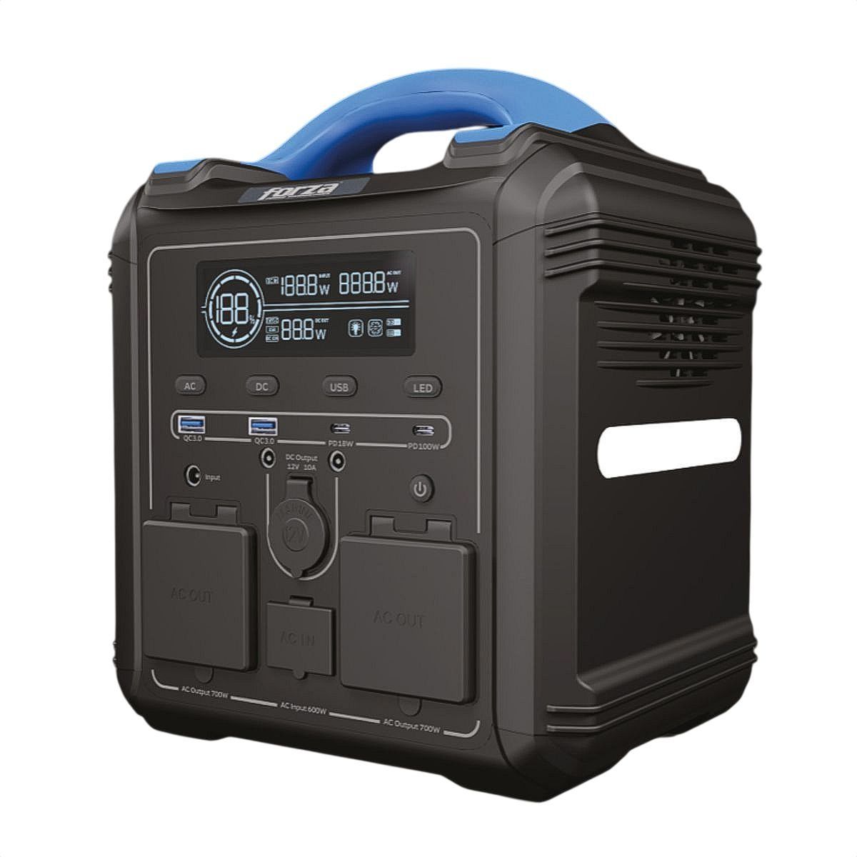 FORZA - Generador Eléctrico Portátil Forza Titan FPP-T700 700W Batería LMFP Carga Rápida Solar