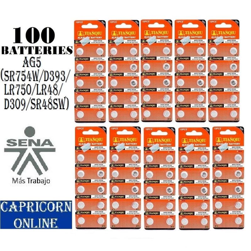GENERICO - 100 Baterías Pilas AG5 (393A)