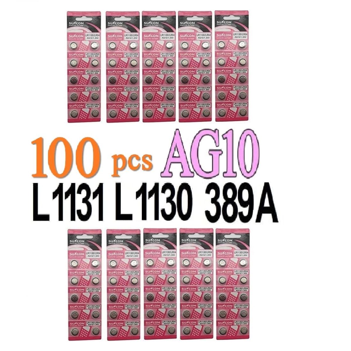 GENERICO - 100 Baterías Pilas AG10 (L1131/ L1130/ 389A)