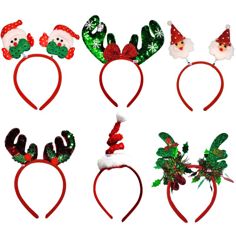GENERICO - Kit x 6 Balacas Diademas Navidad Diseños Surtidos Navideños